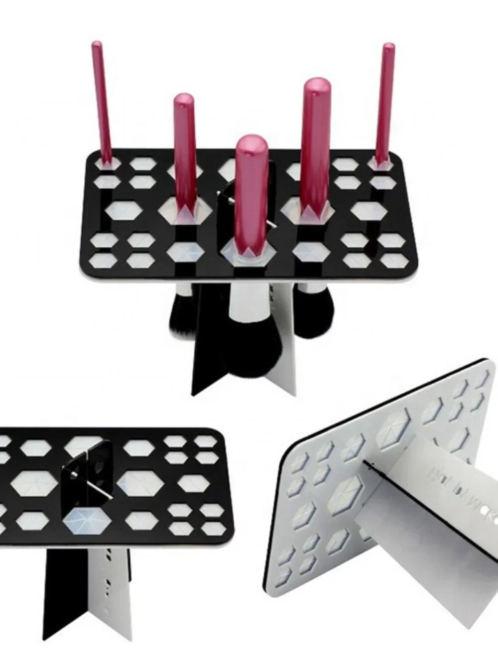 Makeup Brush Drying Rack with Mat – Detachable Acrylic Air Tree Tower Holder